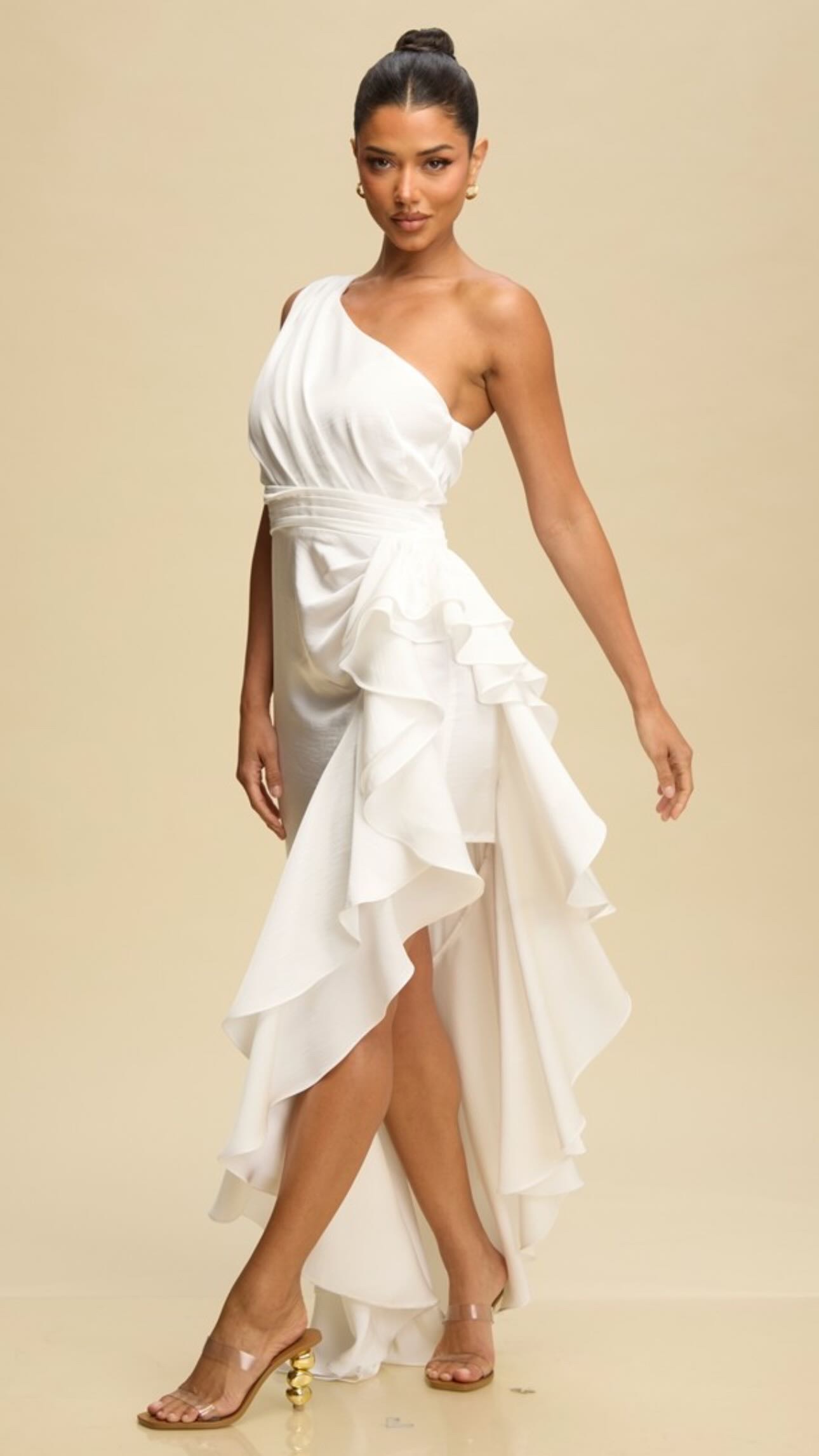 VESTIDO BLANCO ASIMÉTRICO